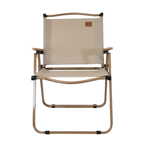 NTK, Cadeira Andrade Dobrável para Atividades de Lazer, Camping e Pesca, Acabamento dos Braços em Madeira, Peso Suportado até 95kg.