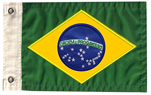 Bandeira do Brasil para Moto Bordada - Dupla-Face