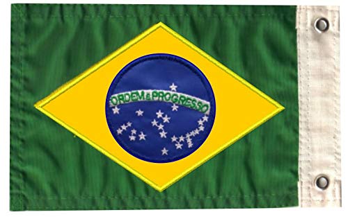 Bandeira do Brasil para Moto Bordada - Dupla-Face