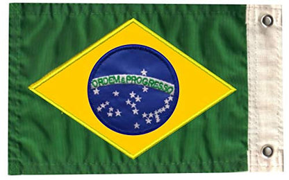 Bandeira do Brasil para Moto Bordada - Dupla-Face