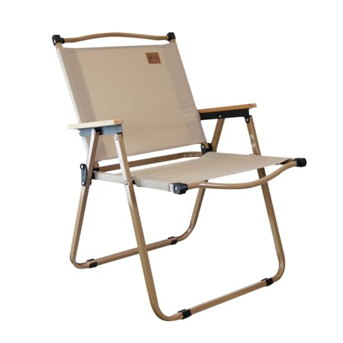 NTK, Cadeira Andrade Dobrável para Atividades de Lazer, Camping e Pesca, Acabamento dos Braços em Madeira, Peso Suportado até 95kg.