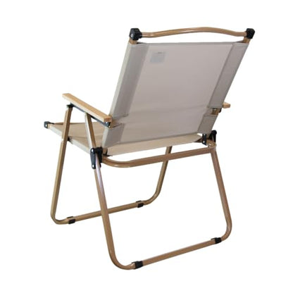 NTK, Cadeira Andrade Dobrável para Atividades de Lazer, Camping e Pesca, Acabamento dos Braços em Madeira, Peso Suportado até 95kg.