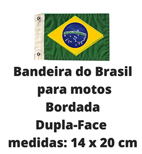 Bandeira do Brasil para Moto Bordada - Dupla-Face