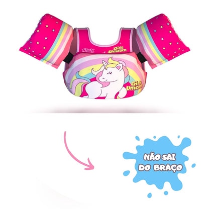 NASH, Boia Infantil com Colete Salva Vidas Unicórnio Nash