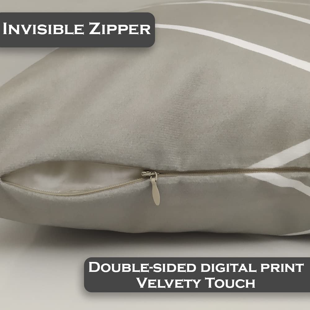 Kit 4 Capas de Almofada Náutica Suede Ziper Invisível (Azul Farol + Coral + Peixe + Listras - 45 x 45cm)