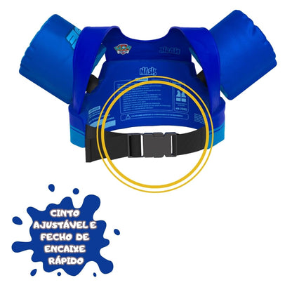 Boia Infantil com Colete Salva Vidas Nash - Patrulha Canina Chase