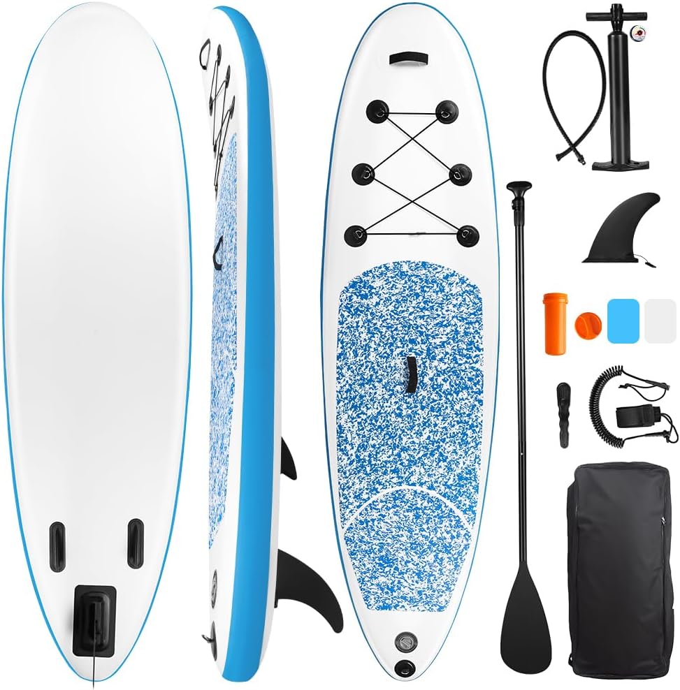 Stand Up Paddle, Prancha de Surf, Prancha Surf, Prancha de Stand Up Paddle Inflável, Prancha de Remo Inflável, Prancha de Remo Inflável com Acessórios, Bomba Manual, Trela, Nadadeiras