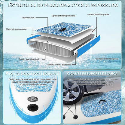 Stand Up Paddle, Prancha de Surf, Prancha Surf, Prancha de Stand Up Paddle Inflável, Prancha de Remo Inflável, Prancha de Remo Inflável com Acessórios, Bomba Manual, Trela, Nadadeiras