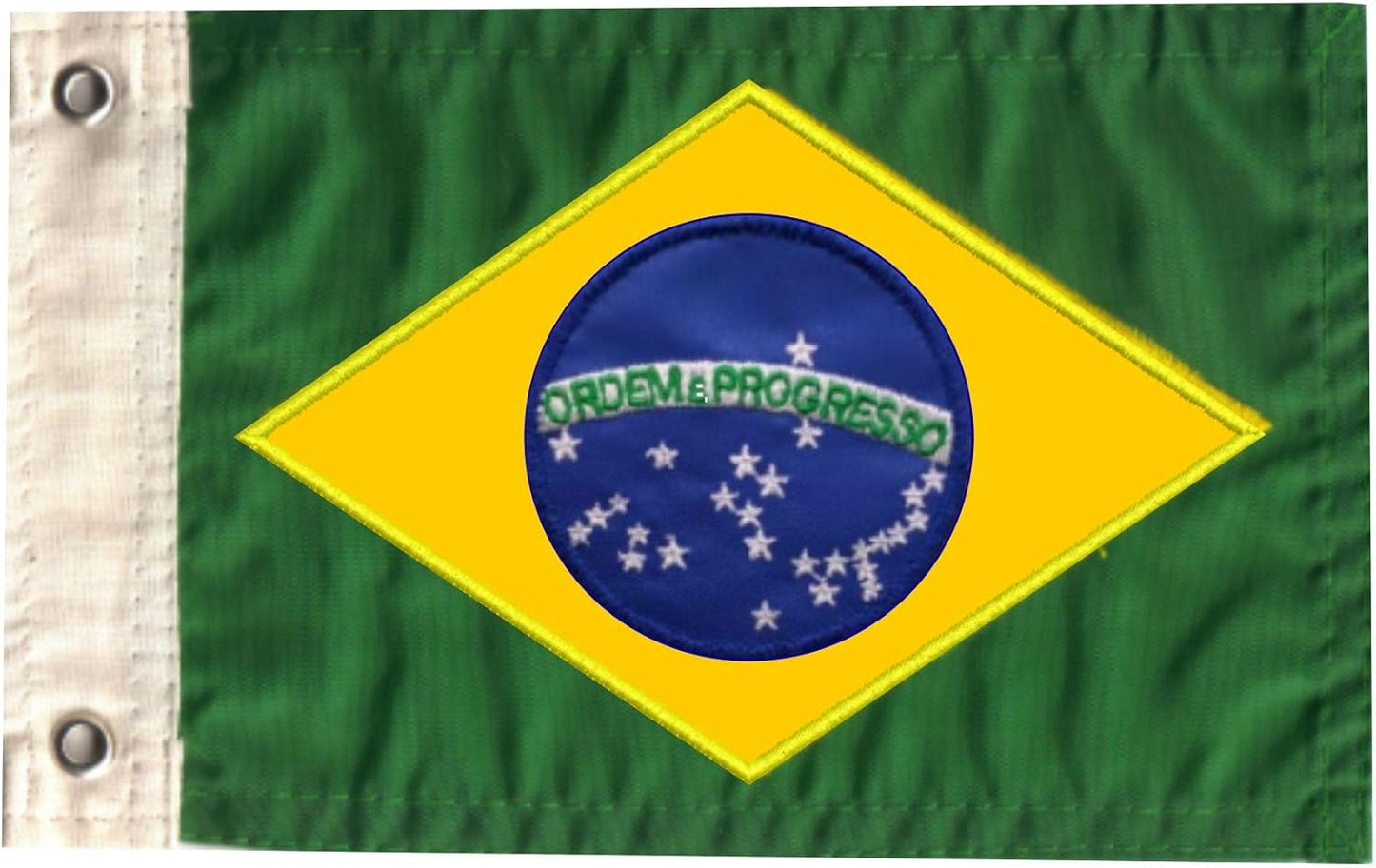 Bandeira do Brasil C.R.E Coletes & Bordados Verde e Amarelo 22 x 33 para Tricíclos, Motos e Barcos
