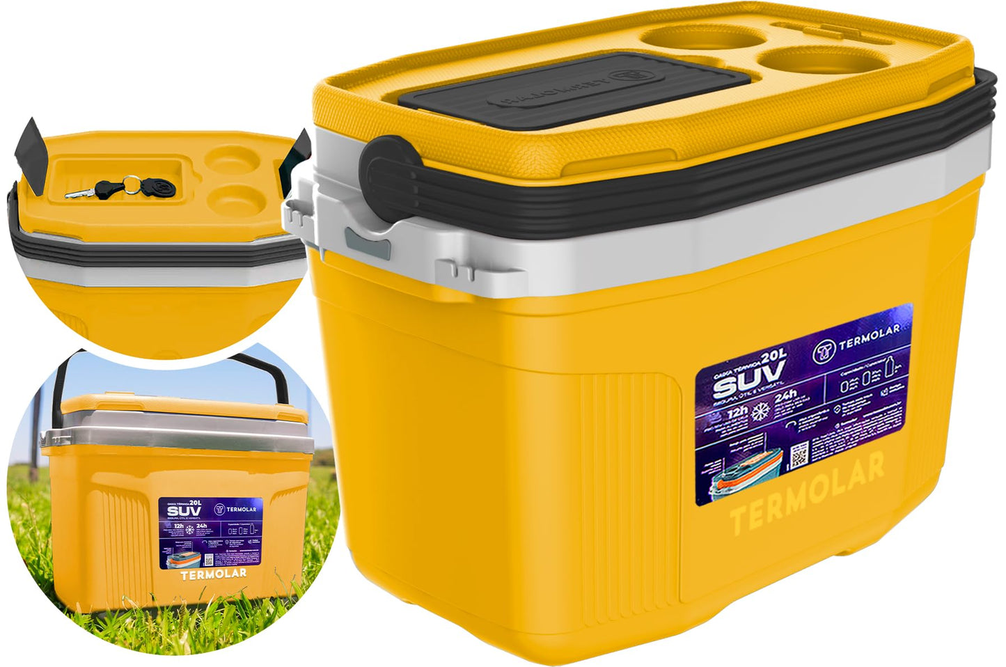 Caixa Térmica Cooler Com Alça Praia Pesca Camping 20 Litros, sdffgasdfjklgçhjdfs