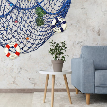 Bilipala 2pcs Bem-vindo Pano Anel de Vida Decorativa, Boia Casa Parede Nautica Nova